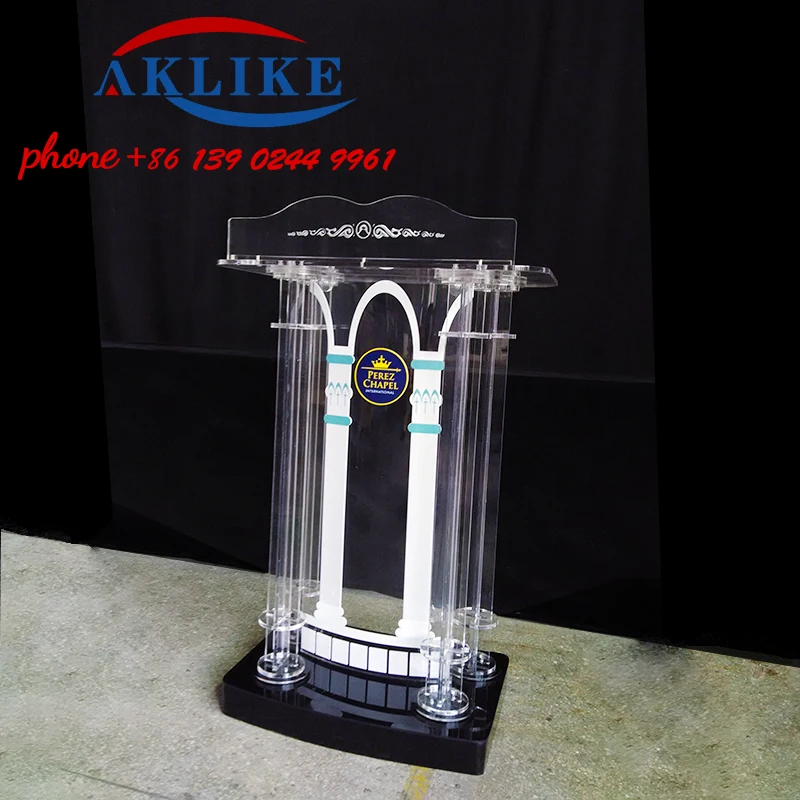 Arc Acrylic Lectern Church Transparent Podium Reception Furniture Wedding Party Platform Priest Sanctuary Rostrum Free Shipping