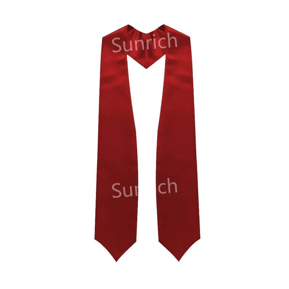 Unisex Satin Graduação roubou para adultos, universidade e faculdade, vermelho, liso, 72 "Long