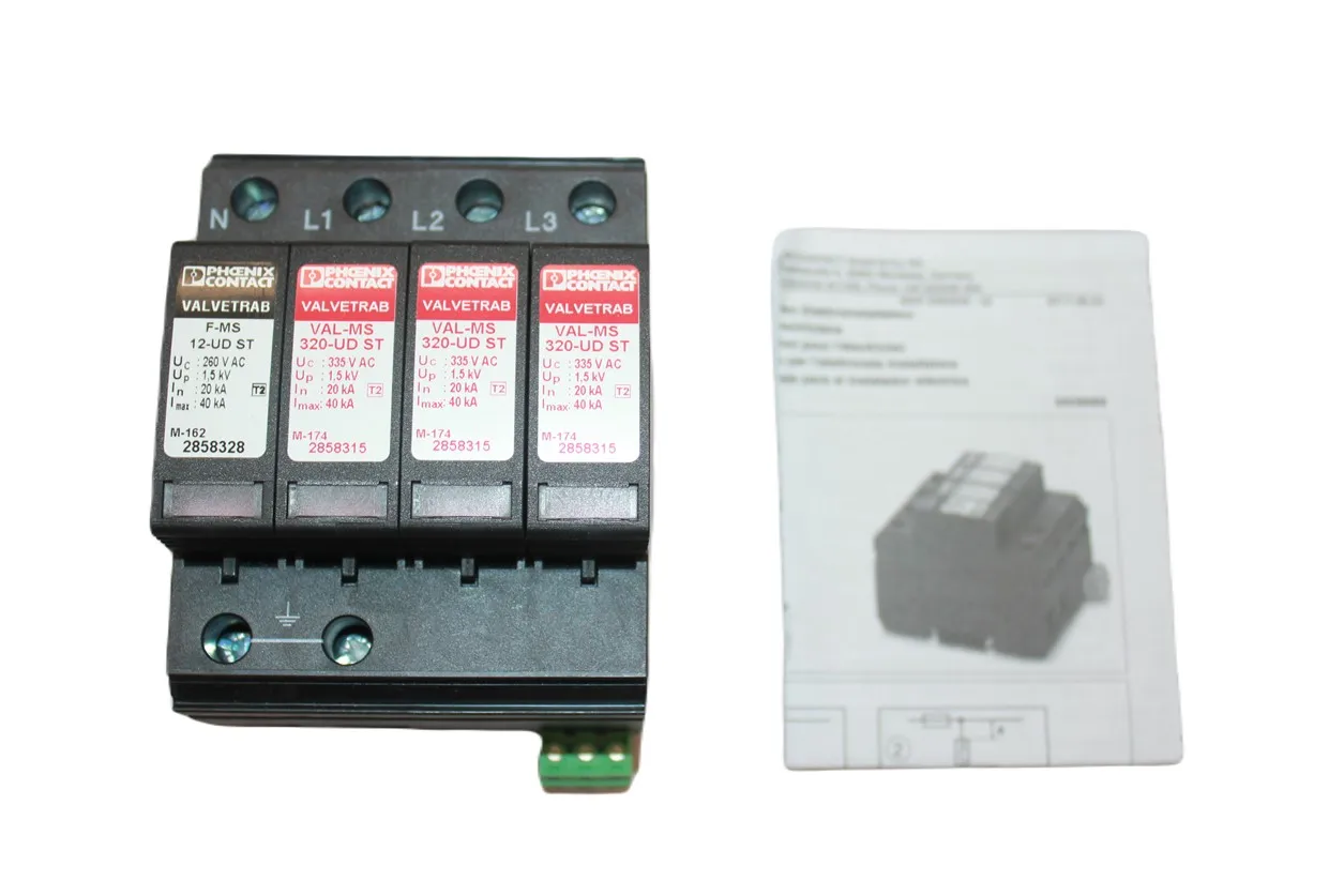 Phoenix Contact VAL-MS 320/3+1-FM-UD Surge Arrester | 335VAC | 80A | 2856689 | Overvoltage Protection