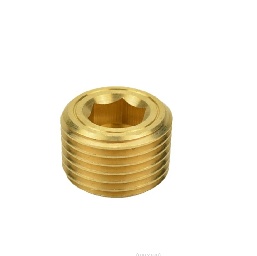 

1/8" 1/4" 3/8" 1/2" 3/4" 1" PT NPT Male Brass Pipe Countersunk Plug Socket Hex Head End Cap