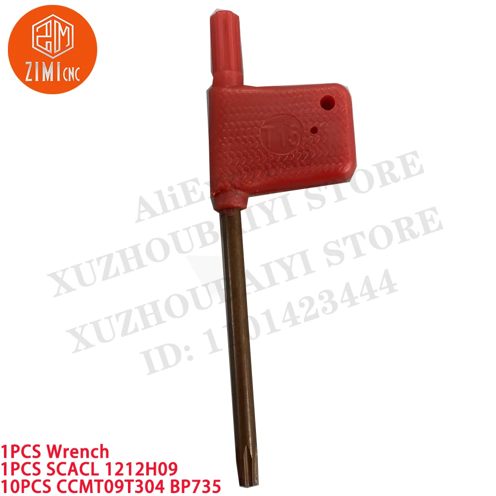 1 шт SCACL1212H09 12 мм Держатель токарных станков + 10 шт. CCMT09T304 Твердосплавная вставка инструмент с ЧПУ токарный станок по металлу механический режущие инструменты