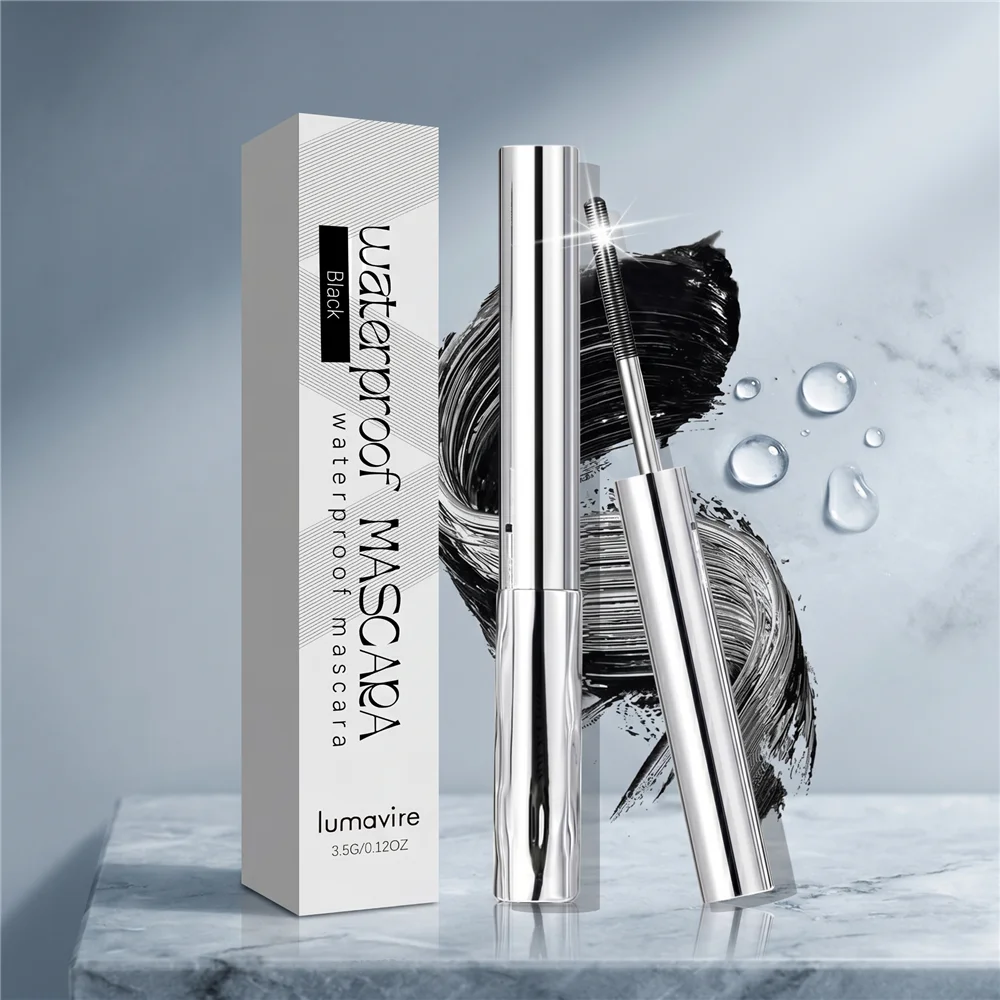 Waterproof Curling Mascara Long Lasting Smudge-proof 3D Volume Eyelash Makeup Smooth Application Natural Finish Professional Cos