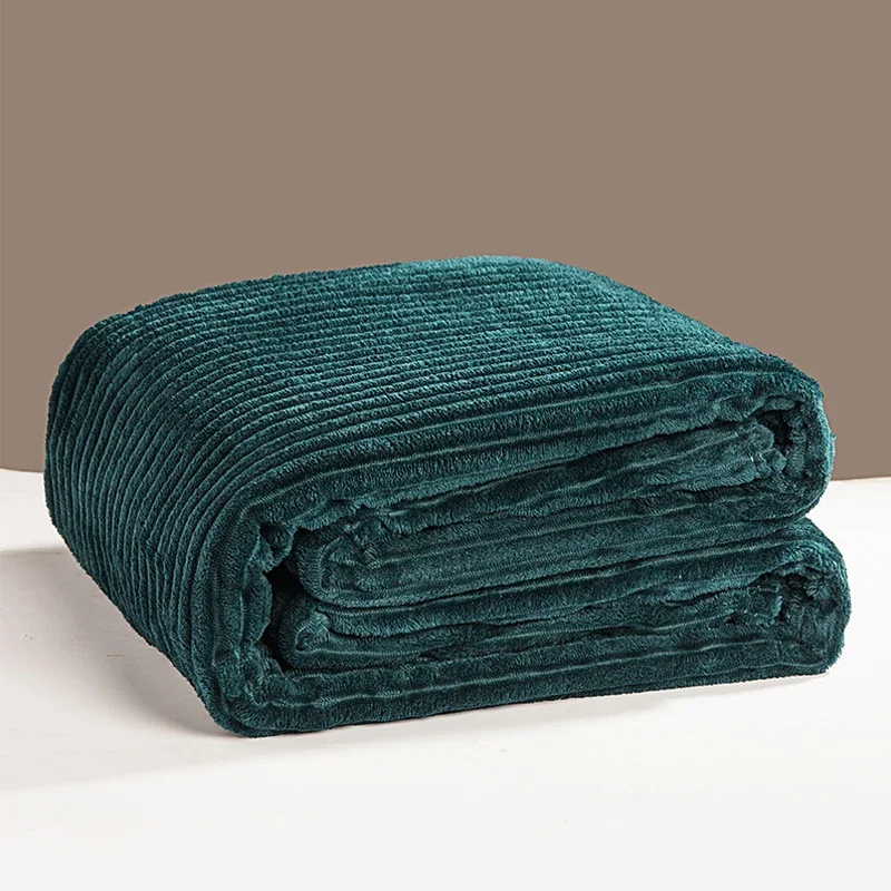 Bonenjoy Koc do łóżka Zielony Kolor Miękki Koc Flanelowy Pojedynczy Królowa Król Ciepłe pledy do łóżek mantas de cama Thow Blankets — zdjęcie 2