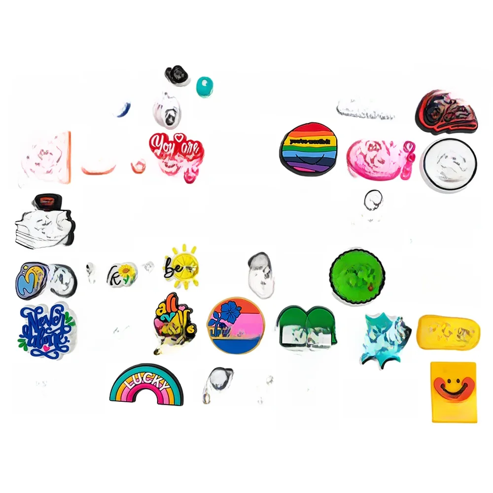 Lettres de Phrase amusantes en PVC, accessoires de chaussures, bonnes vibrations, sandales, décorations pour breloques de chaussures, sabots, boucle, cadeaux unisexes, 1 pièce