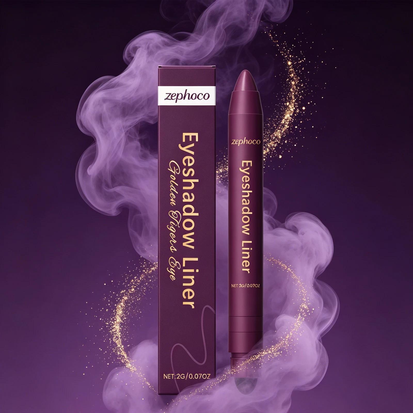 Zephoco 2g 2 In 1 Eyeliner Pen Silk Smooth Easy To Apply Fast Dry Smudge Proof Long Lasting Color Portable Daily Eye Makeup For Work Travel Natural Look Waterproof