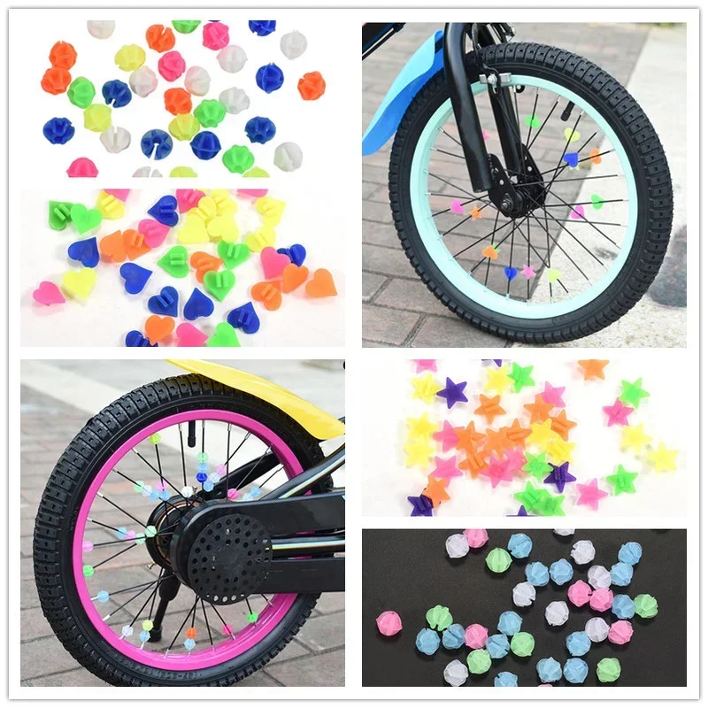 AliExpress UK 36Pcs Colorful Safety Kids Clip Bicycle Round Multi-color Love Heart Stars Wheel Bike Accessories