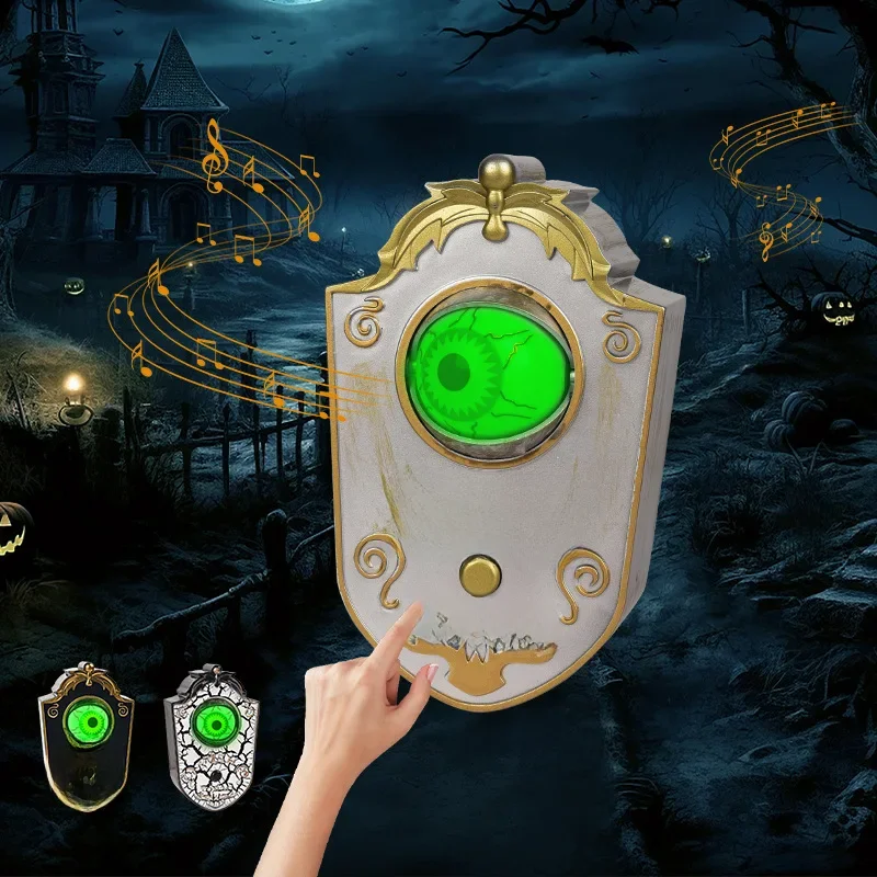 Halloween-Dekoration, LED-Hänge-Einäugiger Türklingel, leuchtender Augapfel, Horror-Sound, Halloween-Party, Heimdekoration, Requisiten 2025,