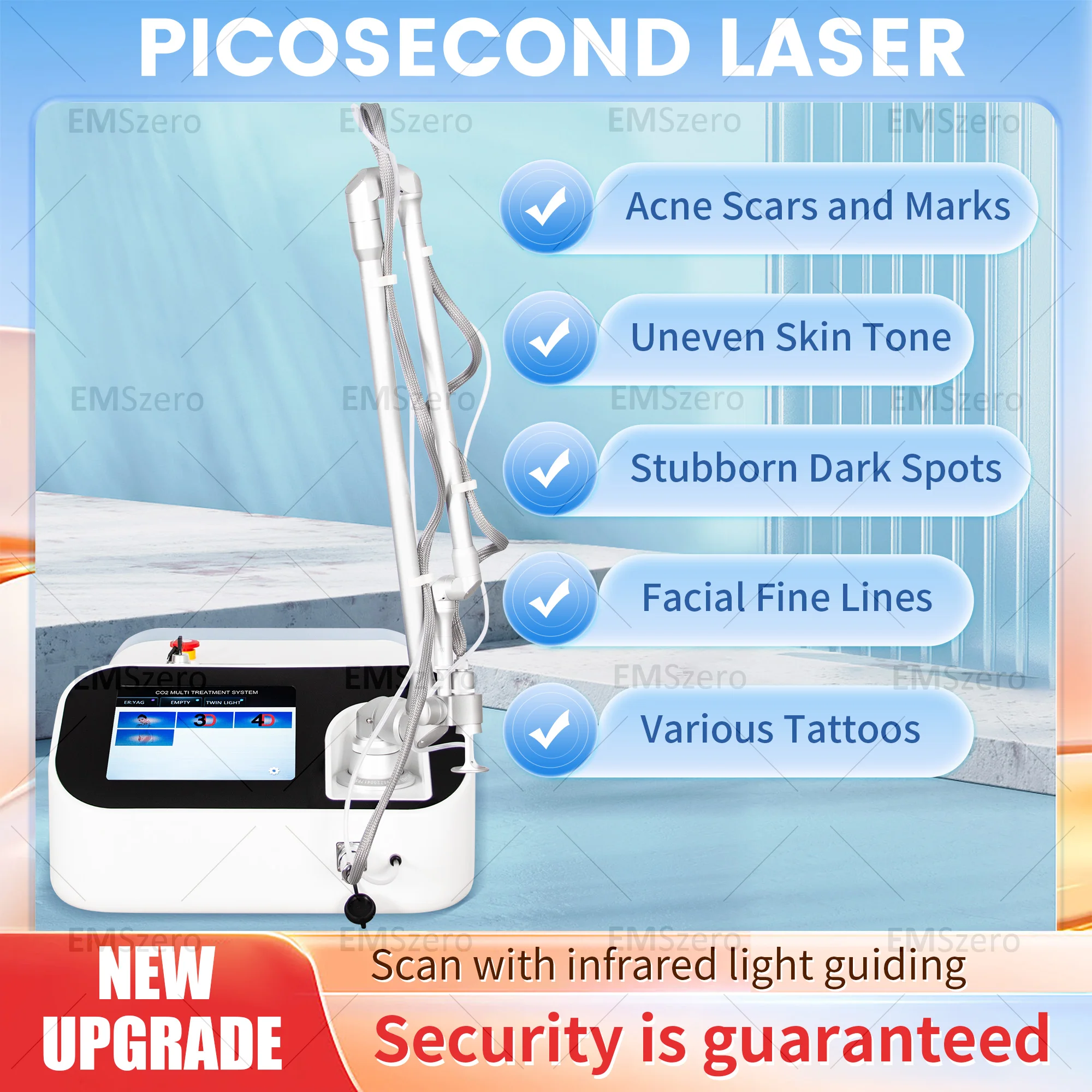 

Портативная машина для омоложения кожи CO2 для улучшения вагинальной чувствительности, удаления растяжек и шрамов, осветления и подтяжки