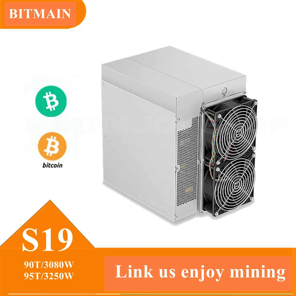 Antminer S19 95th 90th/S 3250W 3080W Bitcoin Miner avec alimentation incluse de Bitmain