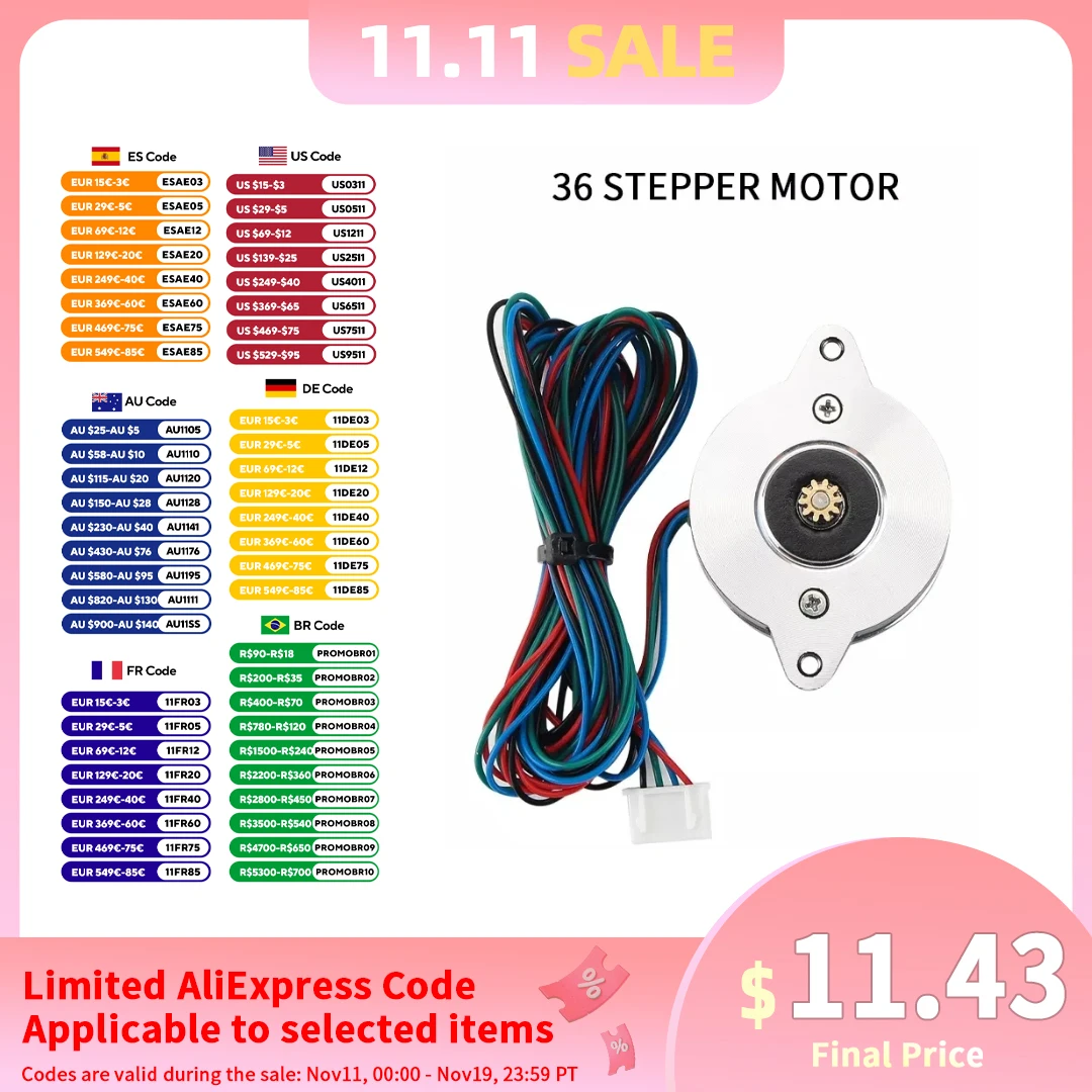 

Высокотемпературный шаговый двигатель NEMA14 36 мм FYSETC для Sherpa мини-экструдер Voron 2,4, позитрон