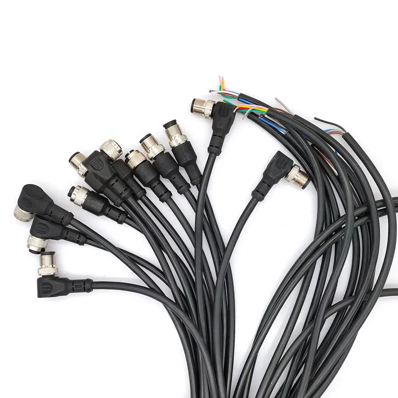 M12 Sensor Connector Kabel Waterdichte plug Mannelijke & Vrouwelijke 4 5 8Pin + 2 m PVC lijn A Type Sensor connectoren - afbeelding 2
