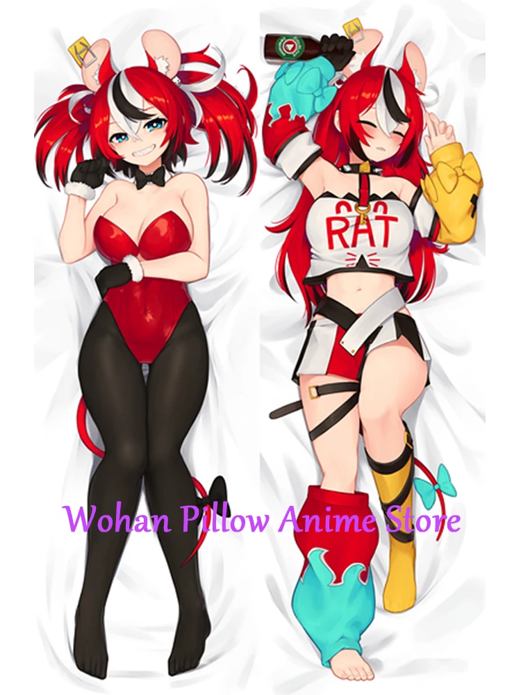 

Dakimakura Anime Pillow Cover Hakos Baelz Double Sided Print Life-size Halloween Christmas Decoration