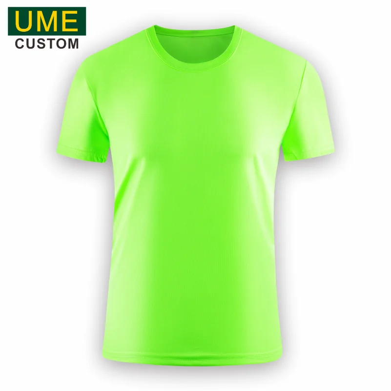 Rundhals-Kurzarm-T-Shirt Schnellt rockn endes Material Sport Laufen atmungsaktives Top Unisex individuell bedruckte Stick kleidung