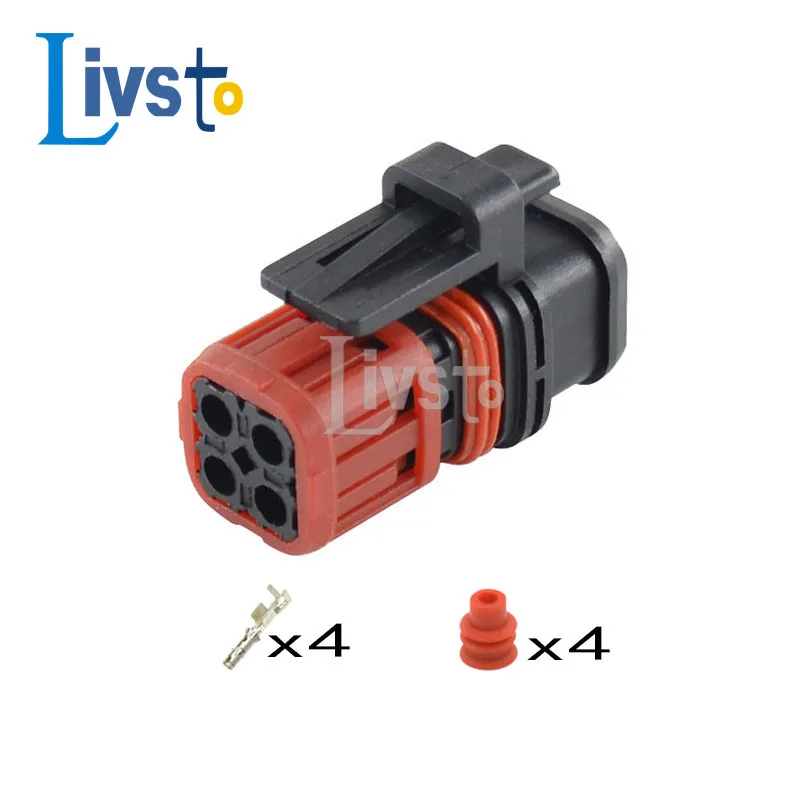 

2/5/10/20/50 Sets 4 Pin Tyco Plastic Housing Electric Plug Waterproof Auto Connector Cable Socket for Volvo 1337352-1