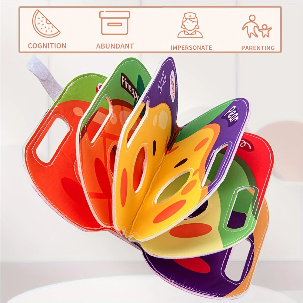 Maschera Libro di stoffa Giocattolo per bambini, Personaggio di frutta animale Gioco di ruolo, Fai finta di giocare Giocattolo di apprendimento cognitivo, Regalo di Natale di compleanno