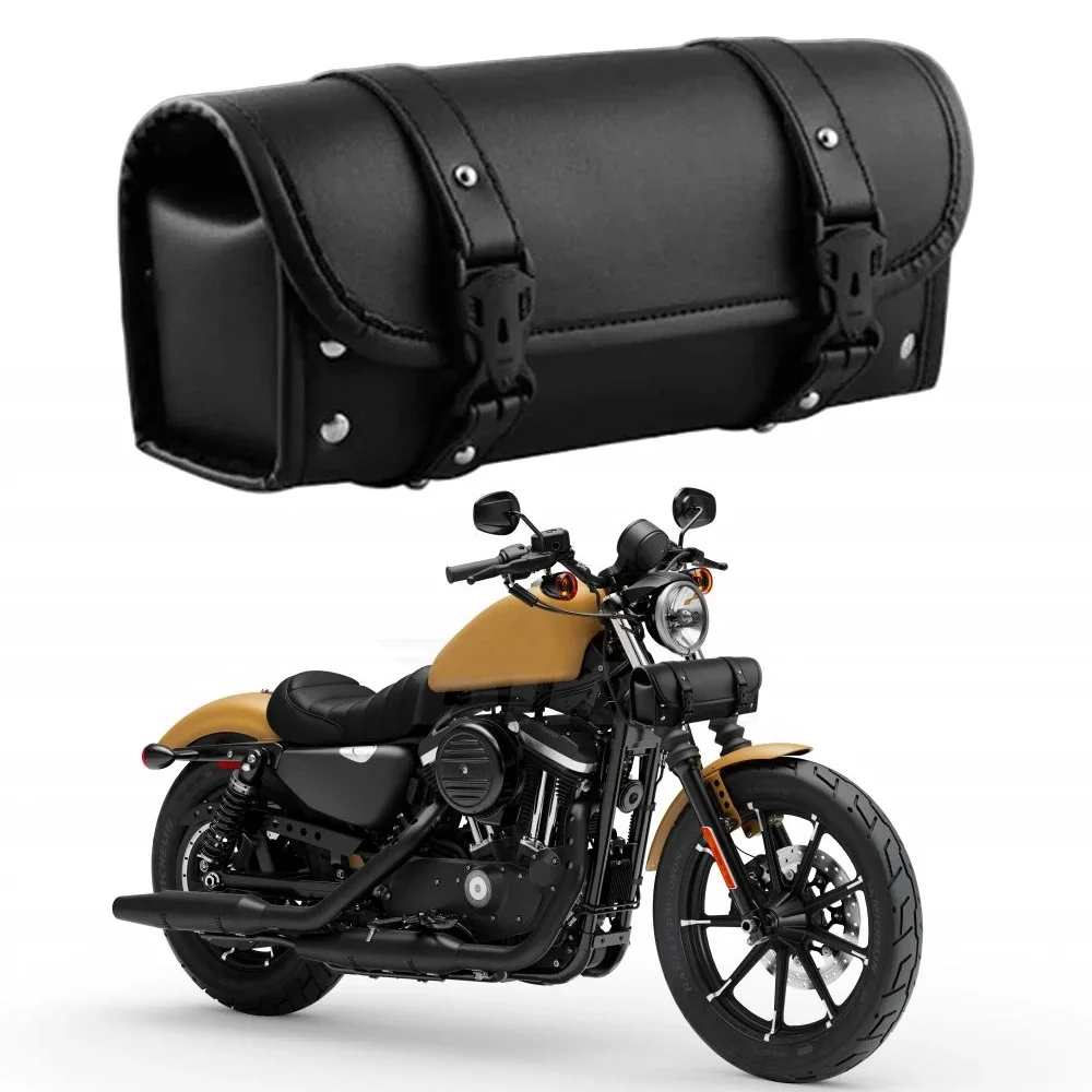 AliExpress Maroen Waterproof Motorcycle Tool Bag PU Leather Pannier Saddlebag Bike Fork Handlebar Bags for Chopper Bobber Cruiser Sportster XL 883