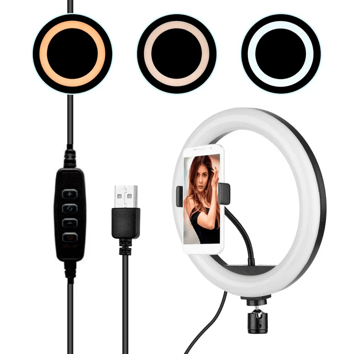 Ring Light Greika Cl-12 With Support P/ Smartphone