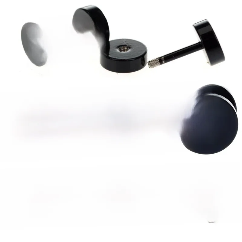 Boucles d'Oreilles Punk en Acier Inoxydable pour Homme et Femme, Clous d'Oreilles Gothiques, Barbell, Street Pop, Hip Hop Rock, 1 Paire