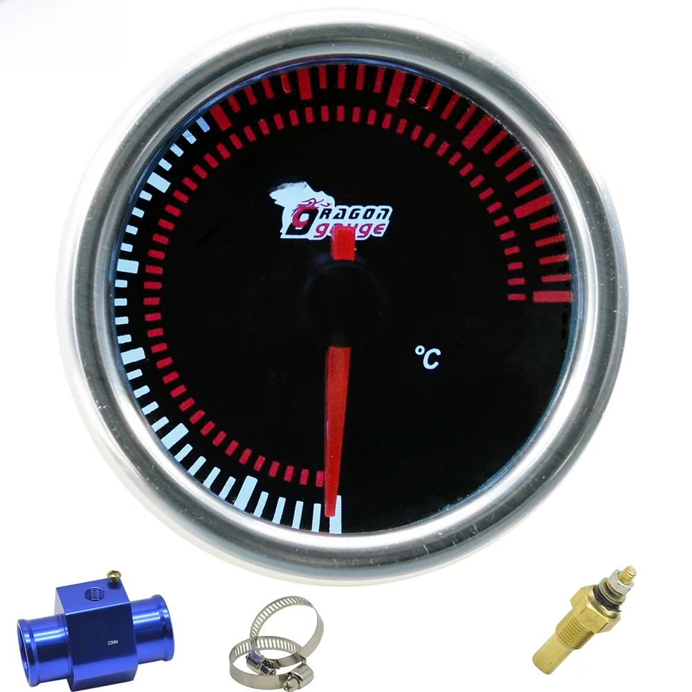 Wskaźnik Temperatury Wody 52mm Dragon do Auta, Motocykla, Tuningu, Wyścigów, Biały Podświetlany, Celsjusza — zdjęcie 2