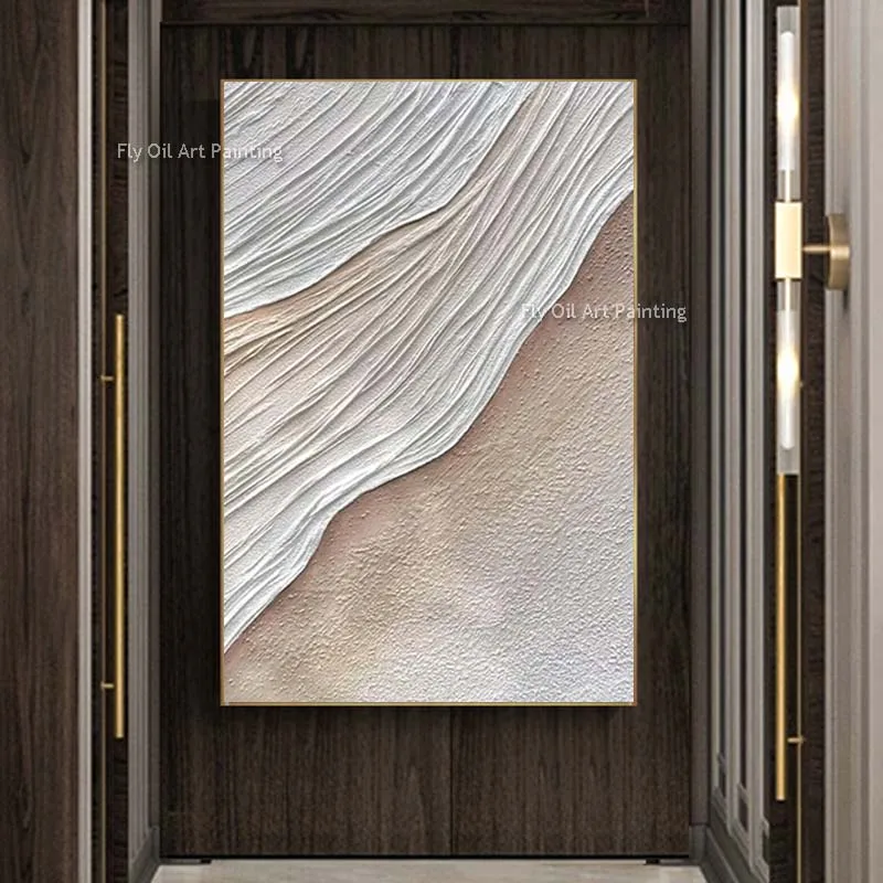 

Abstract Texture Hand-Painted Oil Painting Abstract Seawaves Canvas Painting Modern Sea Side Wall Art For Home Bedroom Decor