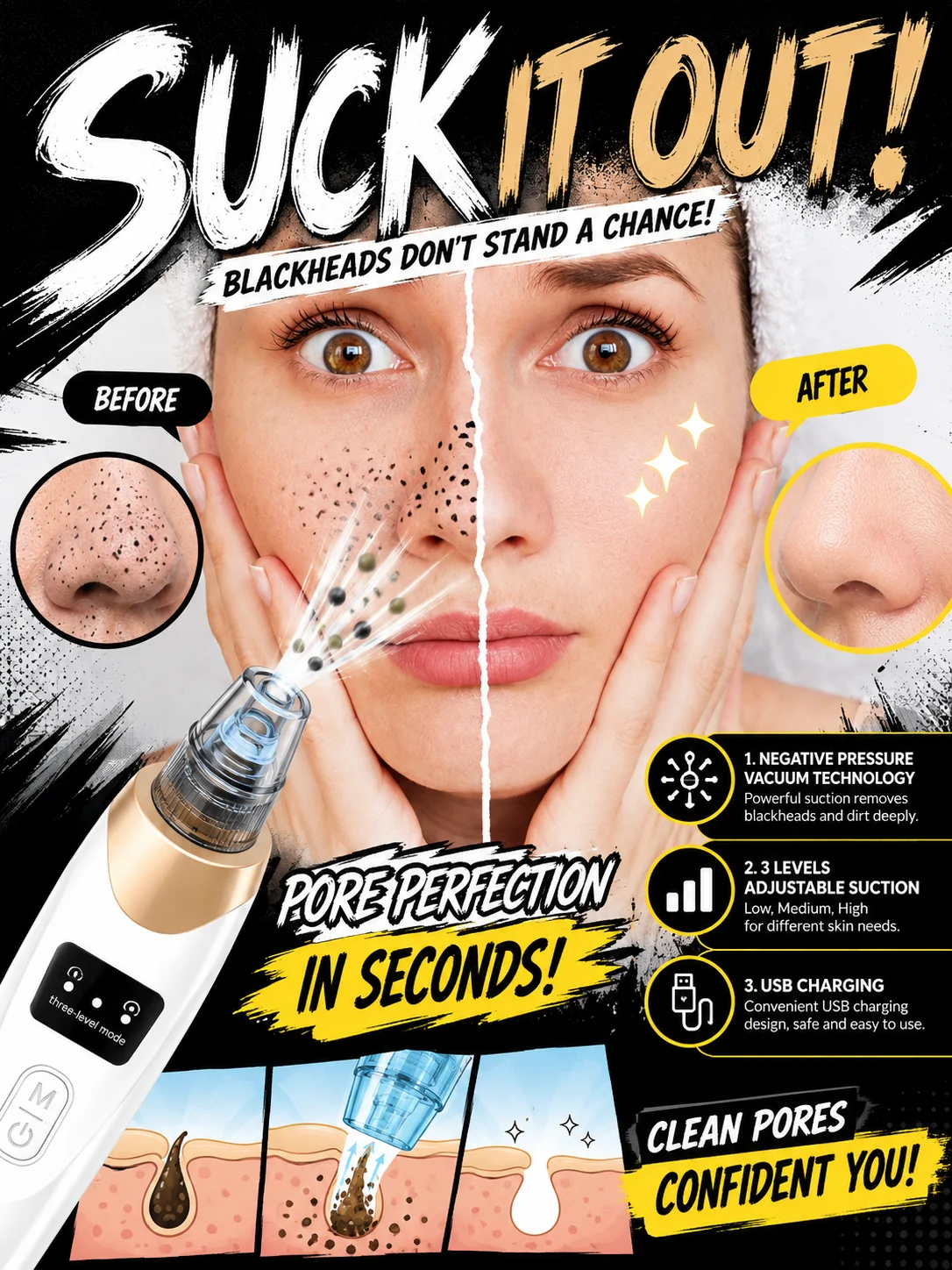 

Free shipping Generation-2 Electric blackhead remover Vacuum cleaner Pore cleaner Acne remover Skin acne remover Suction upgrade