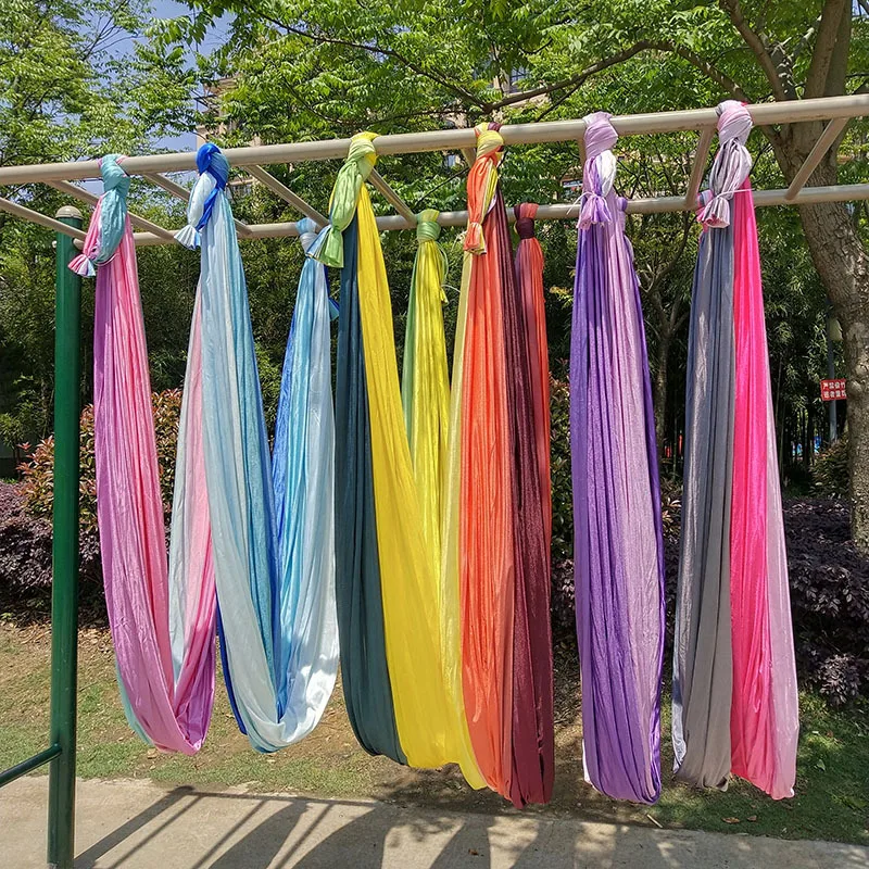 Anti-Gravity Aerial Yoga Hammock Yoga Swing Gradient Color Lateral Tension Fabric 4/5/6/7*2.8M for Antigravity Yoga Inversion