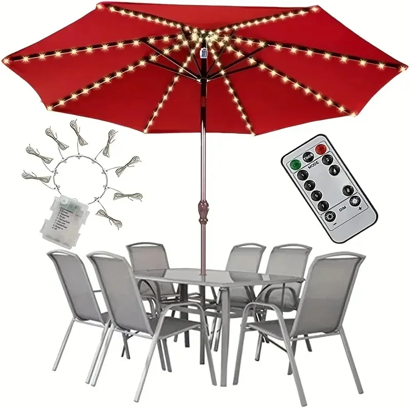 104 LED parapluie lumières éclairage extérieur avec télécommande 8 modes à piles étanche pour Patio cour jardin décor