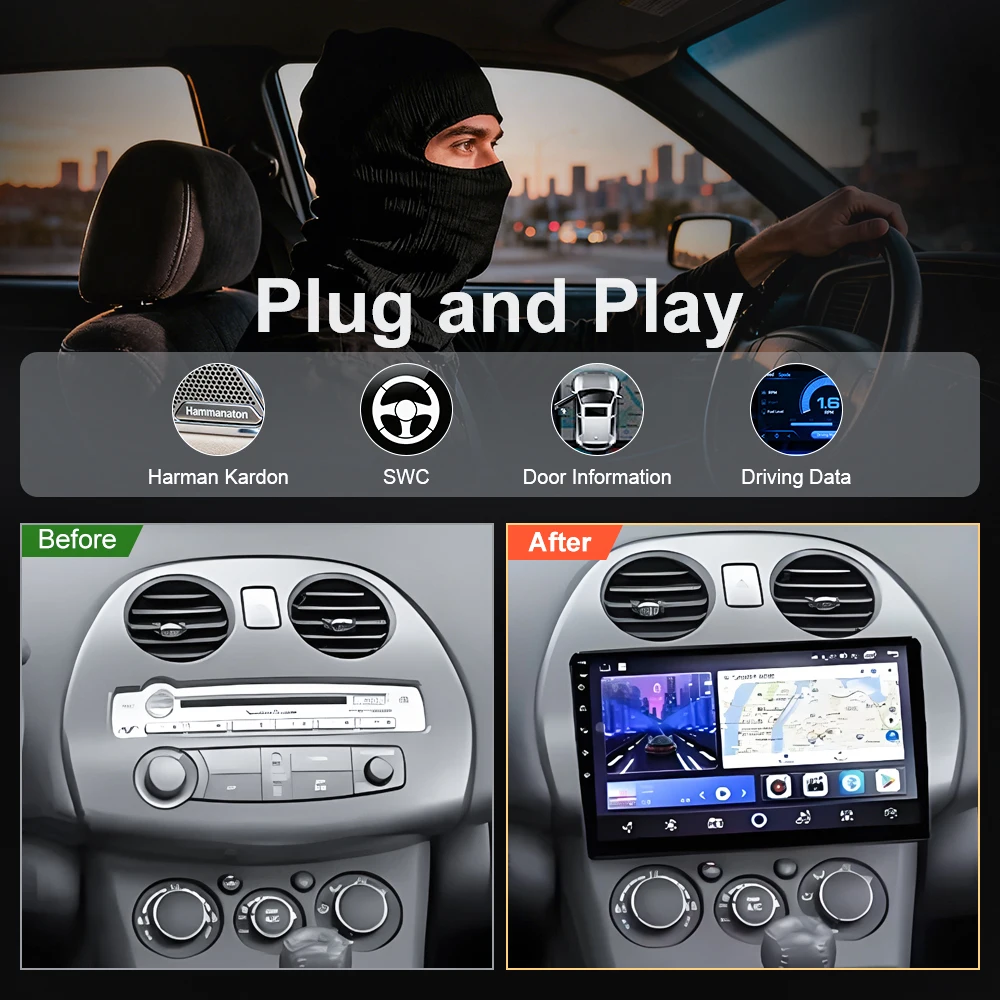 Radio para Auto para Mitsubishi Eclipse Spyder 2005 2006 2007 2008 -2012, unidad principal Multimedia Android 16, estéreo para auto, navegación, Carplay