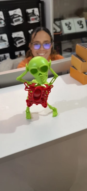 Swinging Skeleton Decor Moving Halloween Ornament Spooky Dancing Bone Figure for Home Office Party Trick Decoration Gift photo review