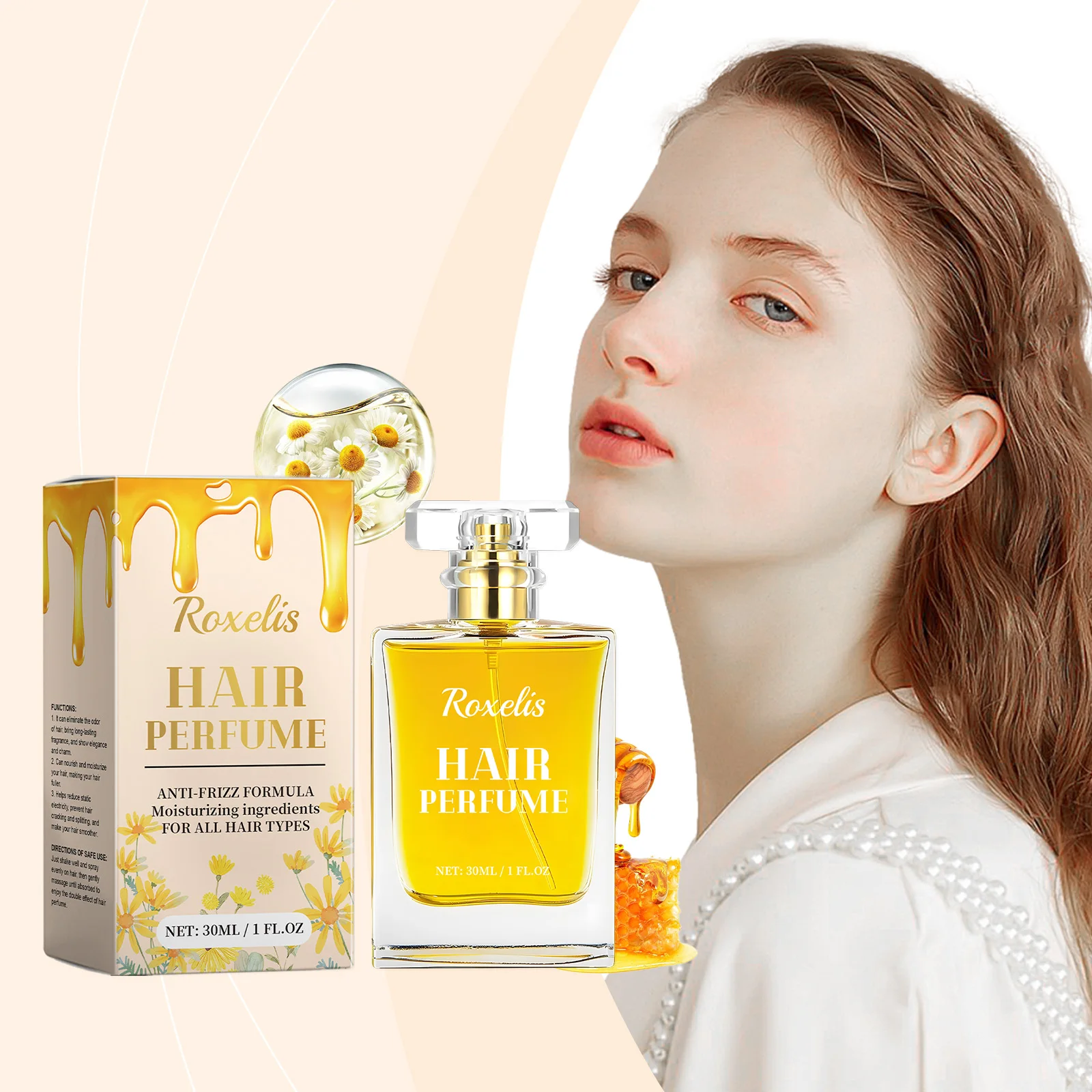 

Roxelis 30ml Chamomile Honey Perfume Sweet Floral Scent Smooth Hair Body Deodorant Lasting Fragrance Dating Flirting Perfume