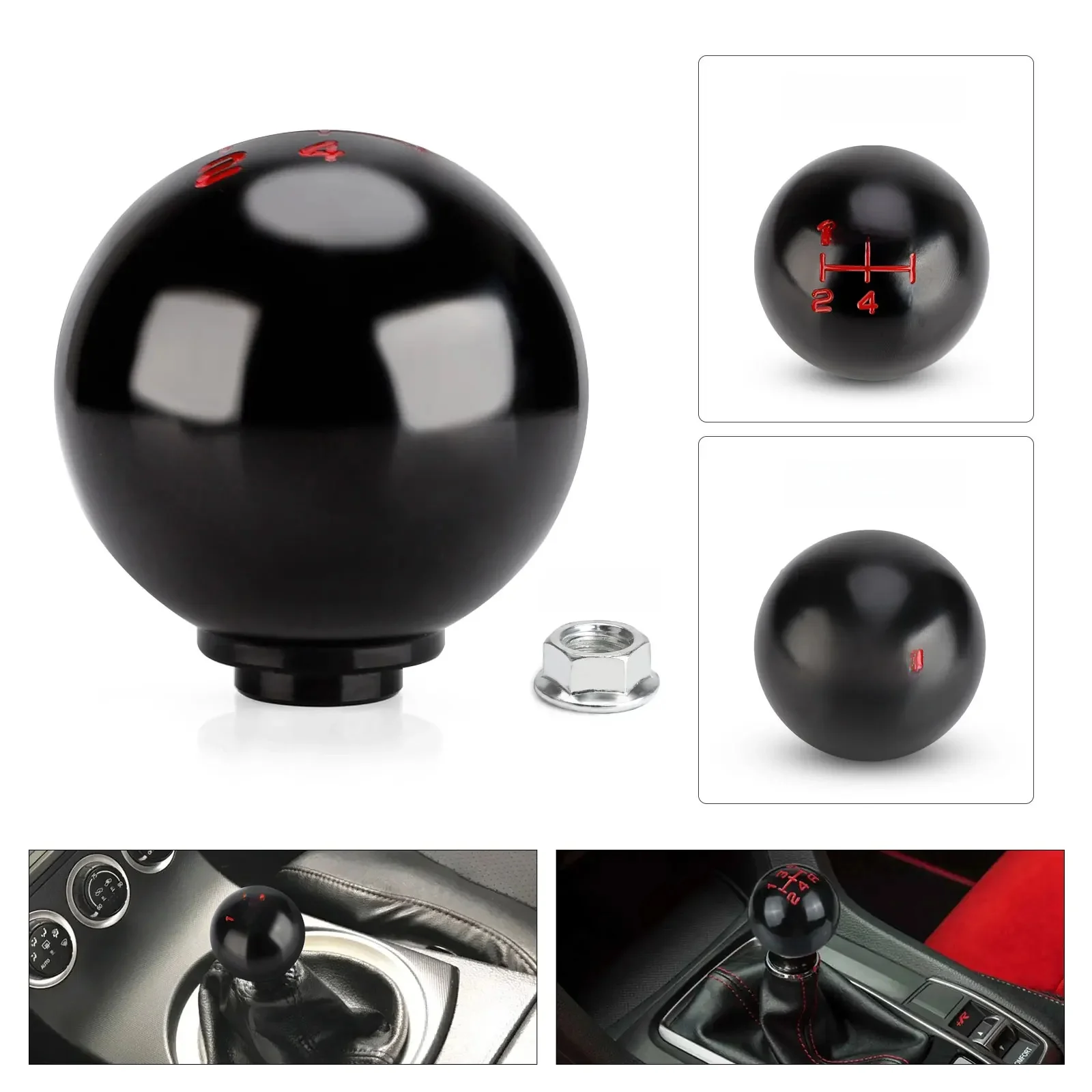 Pommeau de levier de vitesse en aluminium 5/6 vitesses, forme sphérique mate, pour Honda Civic Fit City DC2 DC5, FD2 FN2 EP3 TYPE R.