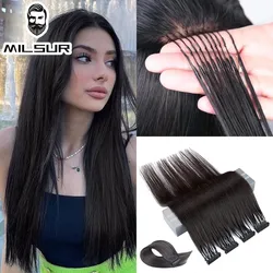 Extensions de Cheveux Humains Lisses 6D à Installation Rapide, Pièce de 1g par Brin, Micro Perles Invisibles, 100% Naturels