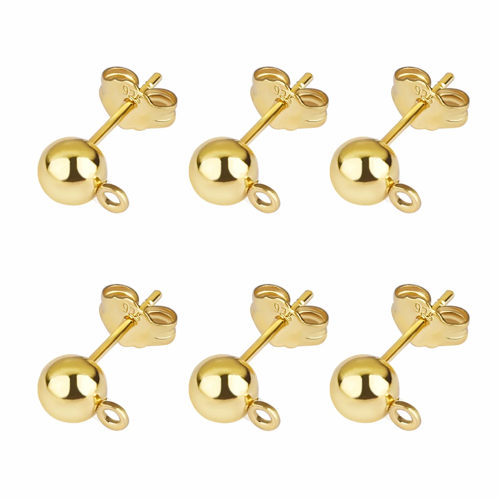 20 sztuk/partia 925 posrebrzane kolczyki haczyki na sztyfty z podstawką z pustym słupkiem kolczyk sztyfty 3/4/5mm biżuteria DIY sprzedaż hurtowa — zdjęcie 2