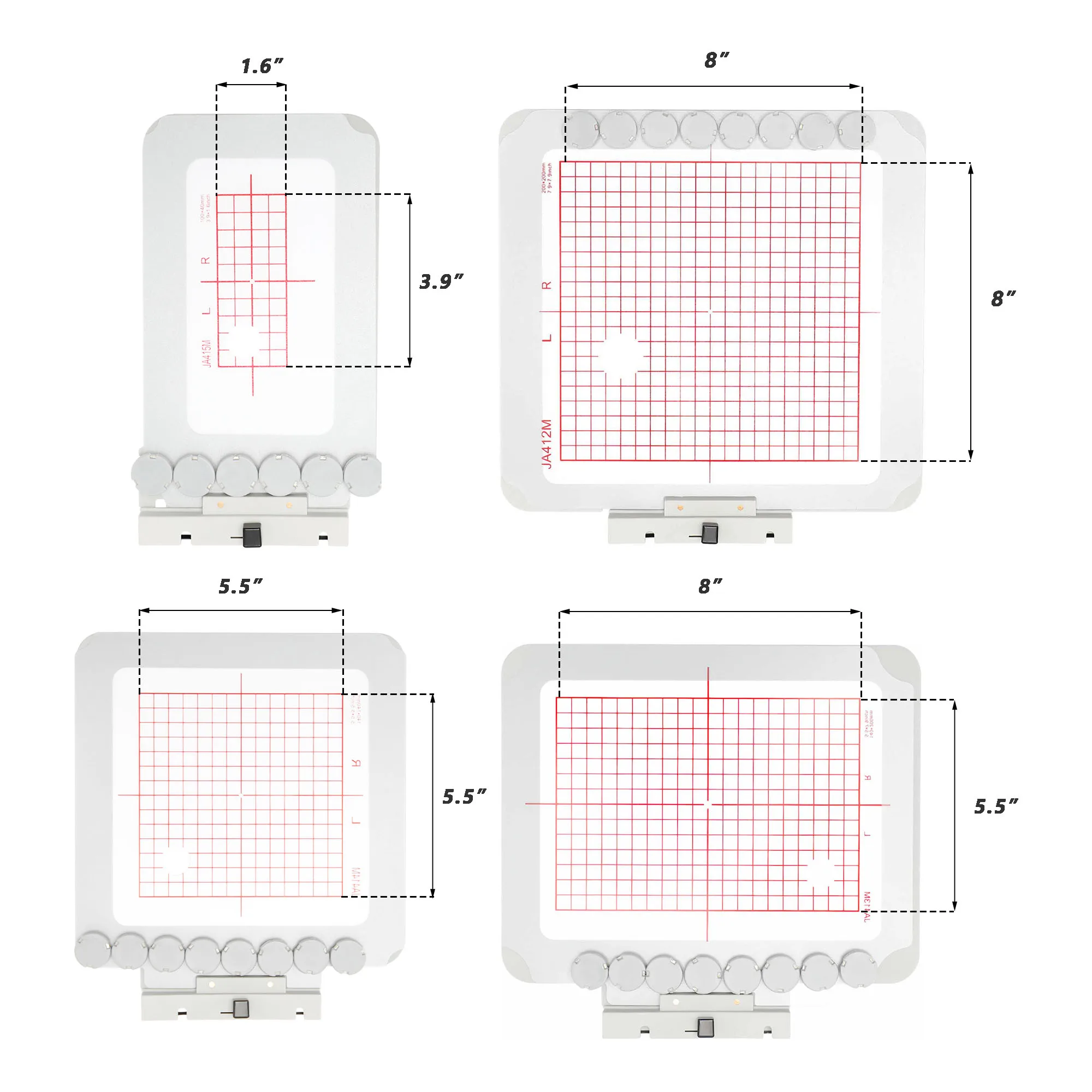 Magnetic Hoop for 500E 400E 550E Janome MC Memory Craft Elna Embroidery Machine, Sewtalent JA412/JA413/JA414/JA415 Metal Hoops