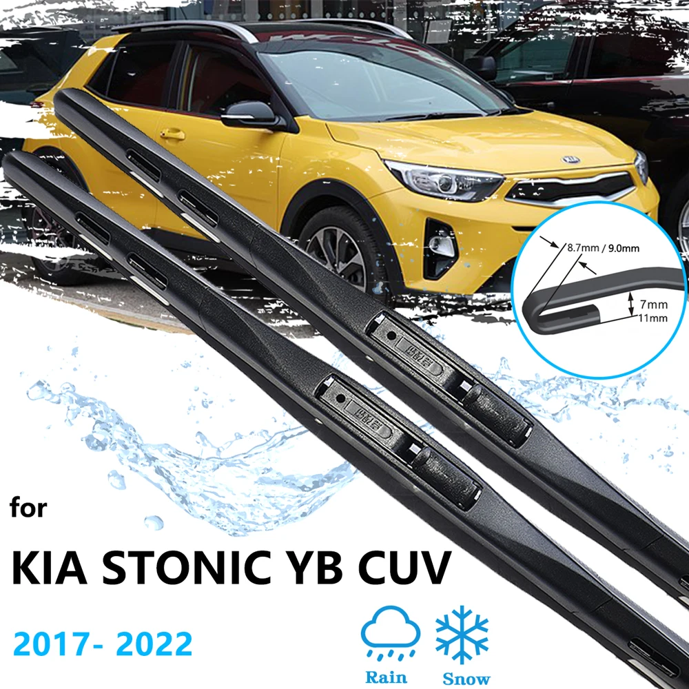 2x For Kia Stonic KX1 YB CUV 2017 2018 2019 2020 2021 2022 Wiper Blades Set Windshield Windscreen Cutter Auto Accessory U J Hook