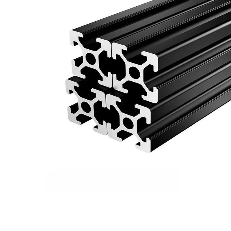4 stuks 2020 T-sleuf aluminium extrusieprofiel 20x20mm Europese standaard geanodiseerde lineaire rail voor 3D-printeronderdelen DIY zilver zwart - afbeelding 2