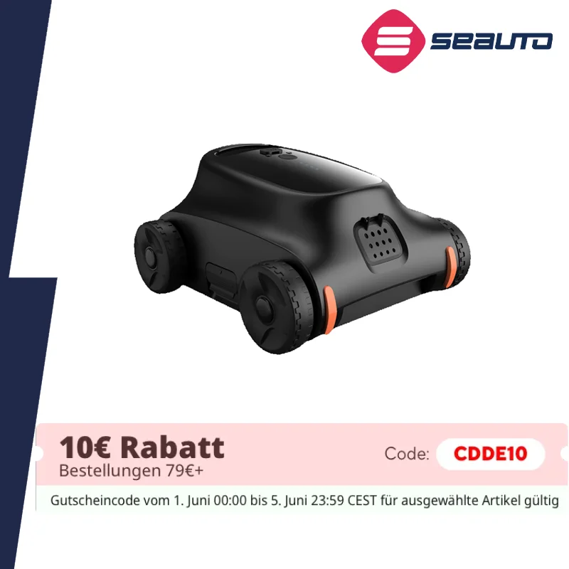Seauto SAT10 Pool-Staubsauger hält 180 Minuten, 180 W leistungsstarker bürstenloser Motor, 45000 Pa
