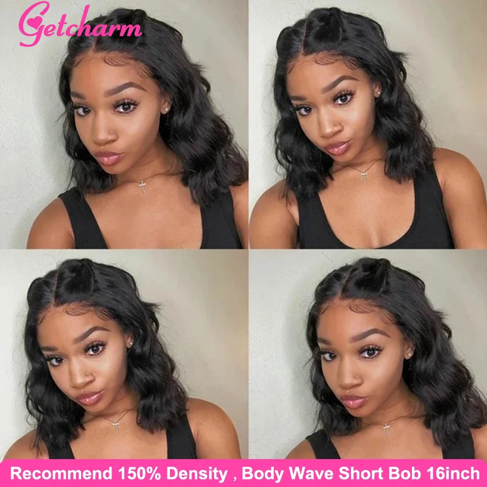 Short Bob Wig Body Wave Lace Front Human Hair Wigs For Women 13x4 HD Transparent Lace Frontal Wig Glueless Wig