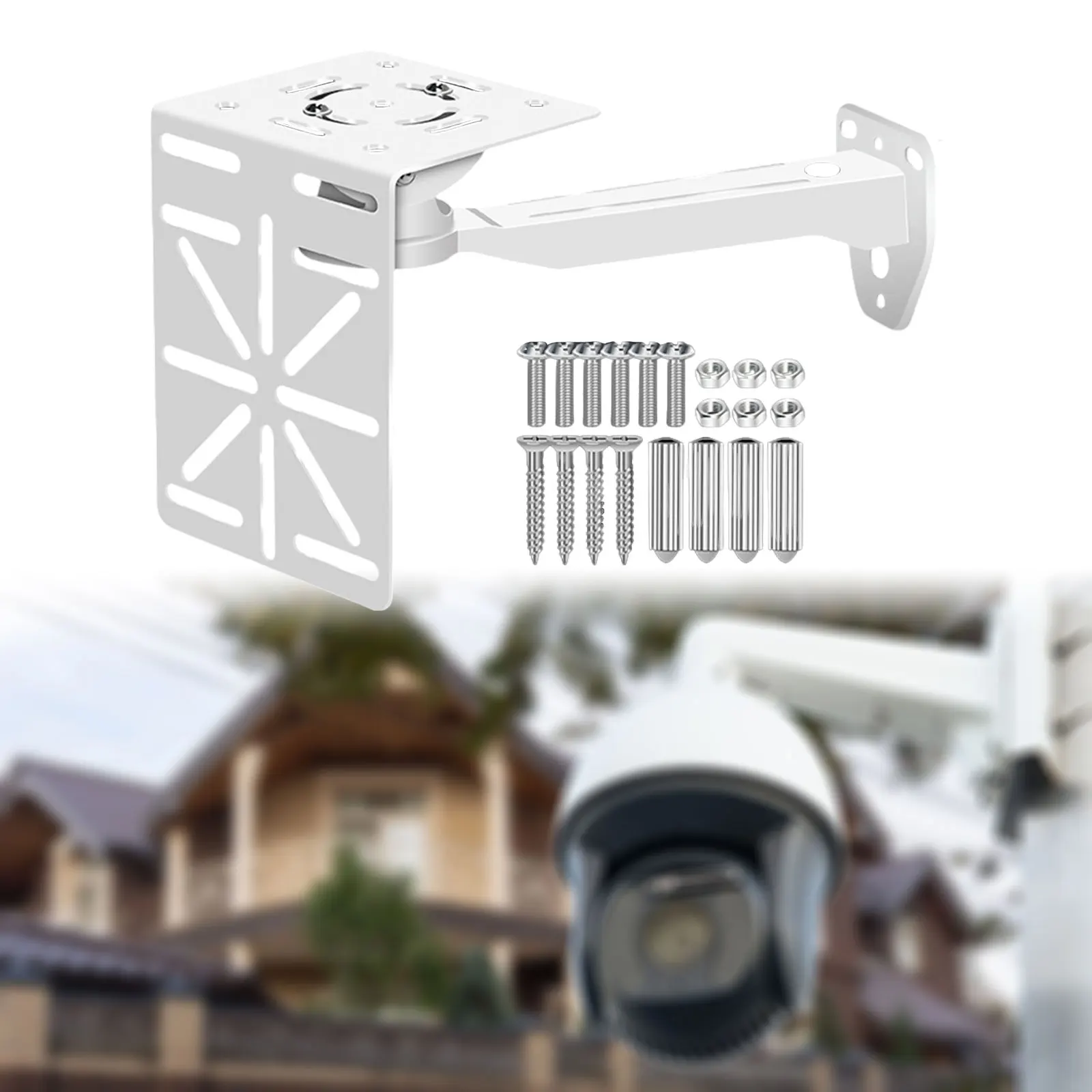 Security Camera Mount Bracket CCTV Clamp Mount Universal L Shape Surveillance Dome Camera Bracket for Backyard Lawn Outdoor image 4