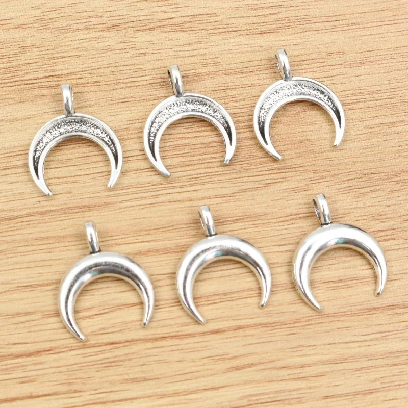 30 sztuk 20x17mm Charms Antique Silver Plated księżyc Charms stopu metalu wisiorek DIY tworzenia biżuterii znalezienie akcesoria — zdjęcie 2