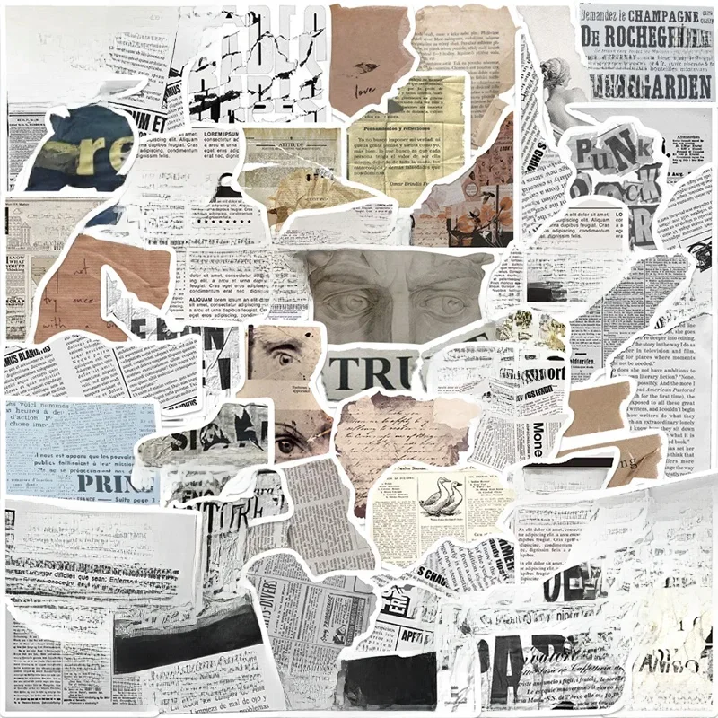 Autocollant journaux Vintage en PVC, 10/30/52 pièces, papeterie esthétique coréenne pour enfants, fournitures scolaires, décoration DIY, Scrapbooking