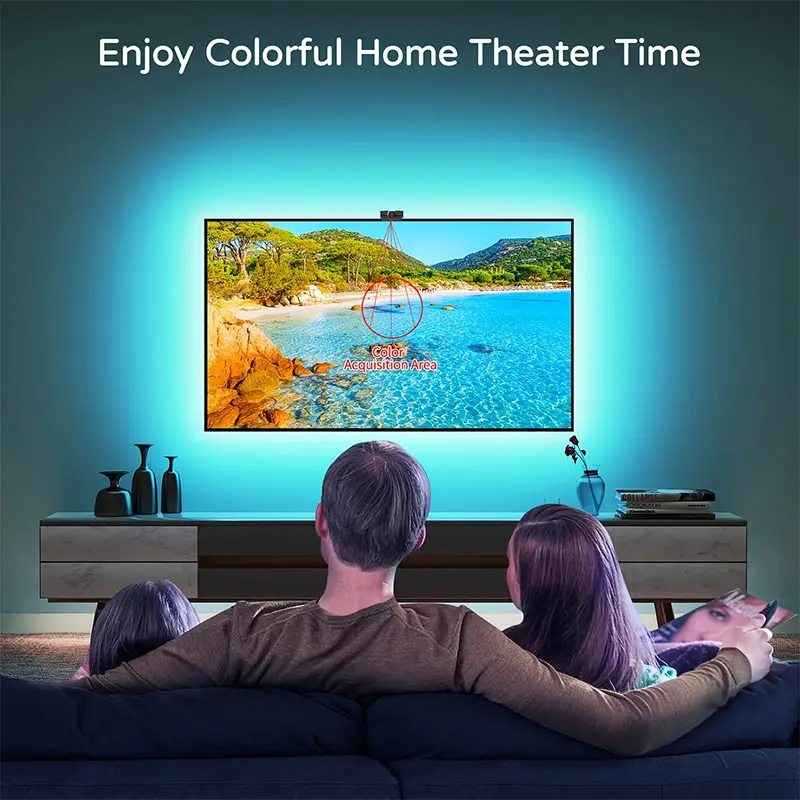 RGBIC LED TV Backlight Strip with Camera App Control Music Sync Smart Lights for Gaming Room 55-75inch Ambient Lighting - 4