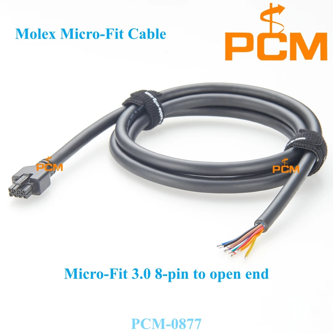 

5Pcs 1.5m 8 Pin Molex 43025-0800 female Connector to Pigtail wire Micro-Fit 3.0 dual row Power Signal Cable Assembly 214756