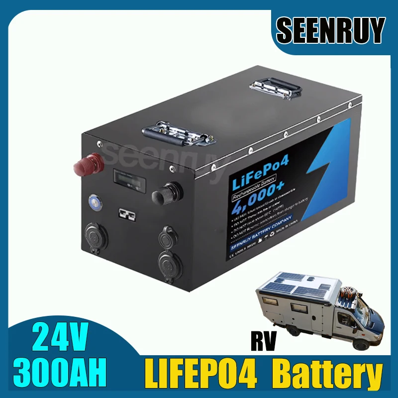 

Multiport LI-IRON 24V 300AH LIFEPO4 Battery with ANT BMS 230A 380A 420A For Electric Wheelchair RV Scooter Sightseeing Vehicle