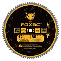 FOXBC-hoja de sierra Circular de 305mm, herramienta de corte cruzado de 80 dientes, 12 pulgadas, con carburo de tungsteno, 1 piezas