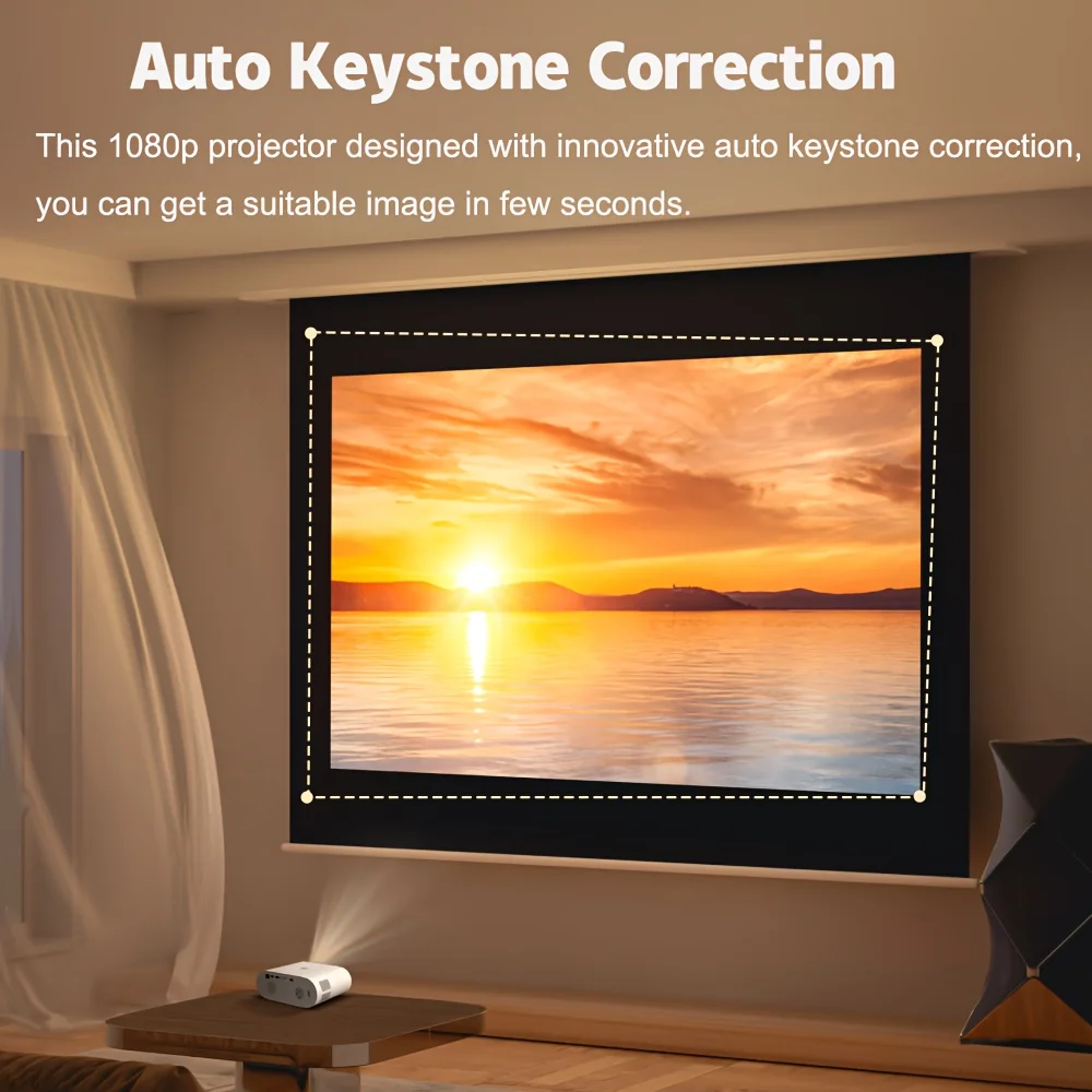 Projetor 4k Android  Native 1080P WIFI 5G 1000ANSI Bluetooth Auto Keystone Beam Projector for movies home theater projector