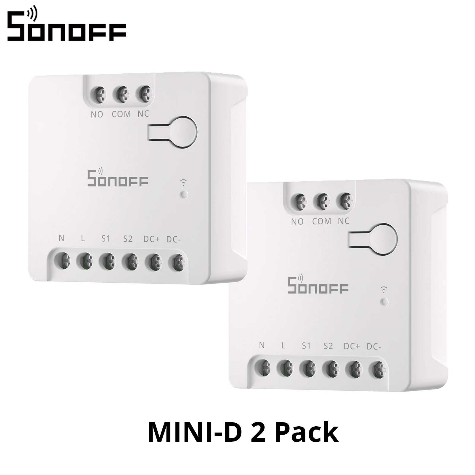 SONOFF MINI-D Droge Contact WiFi Smart Switch Matter Compatibel AC/DC Ingang ESP32 Chip Slimme Scene Groepsbesturing via eWeLink