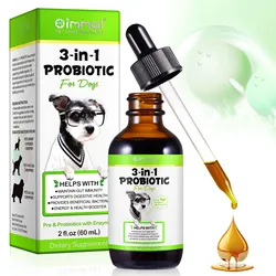 3-in-1 Probiotics Pre & Probiotics with Enzymes for All Dogs Maintain Gut Immunity Support Digestive Provide Beneficial Bacteria