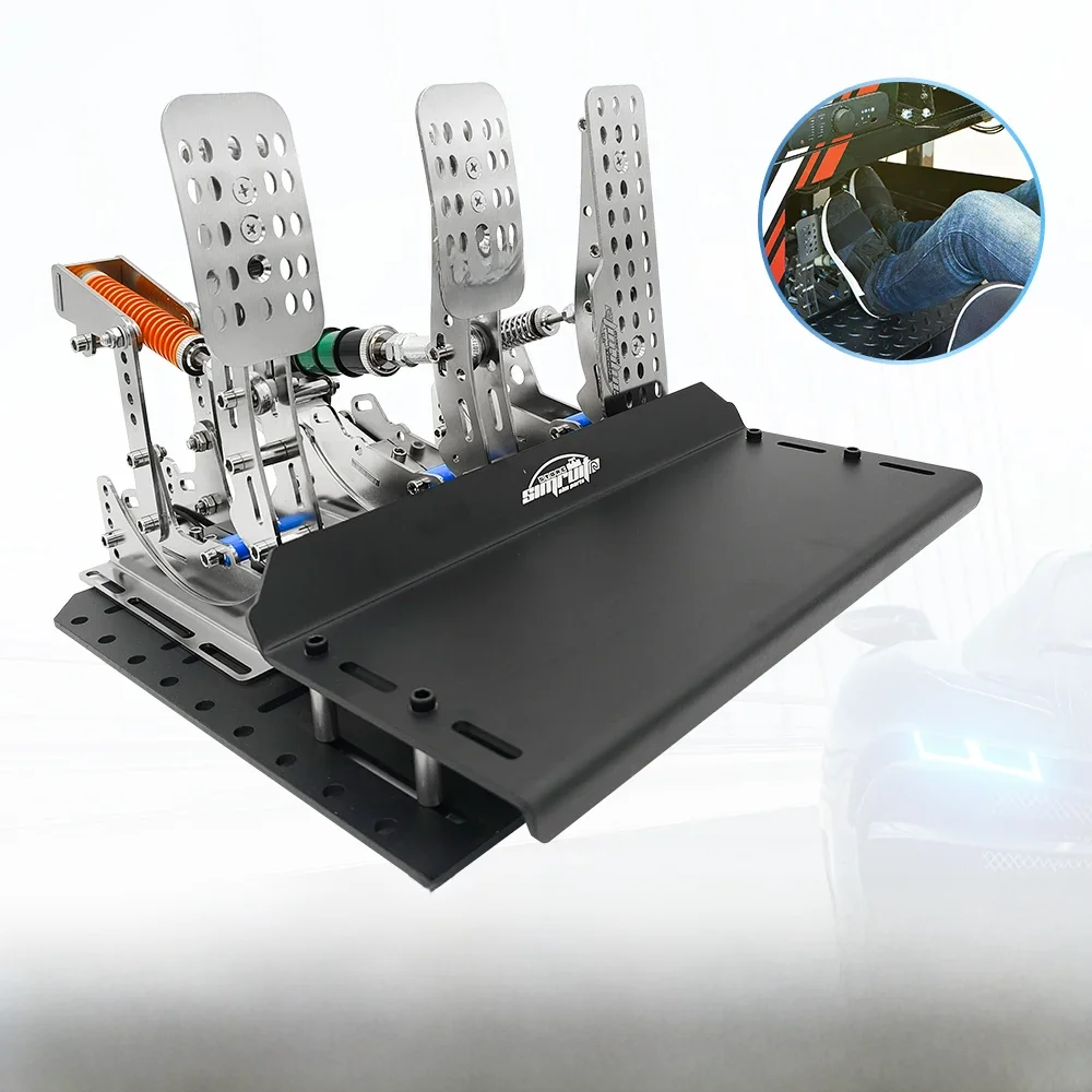 SimRuito Sim Racing pedały LoadCell 3mm stal nierdzewna symulator wyścigów pedały kokpitu do gier komputerowych pedał biegów do koła — zdjęcie 2