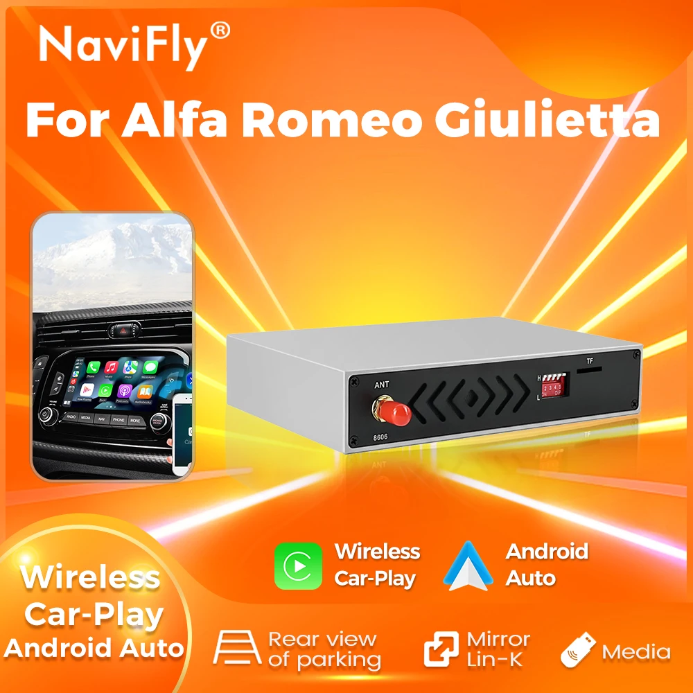 NaviFly Wireless Android Auto Carplay Adapter Moudle For Alfa Romeo Diulietta Support Mirror Link OEM Screen Upgrade Box